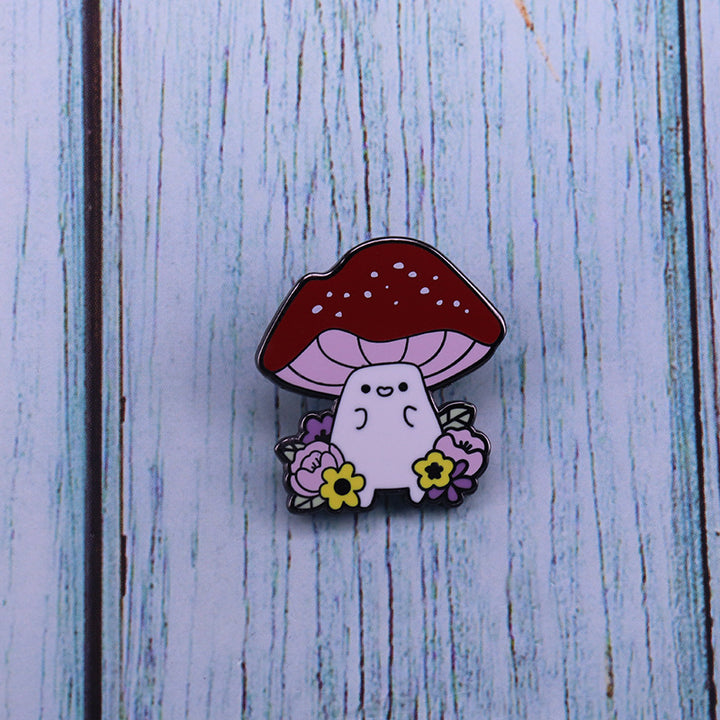Cute Red Mushroom Brooch Woodland Flower Plant – Jewelry Gift Ideas — 1