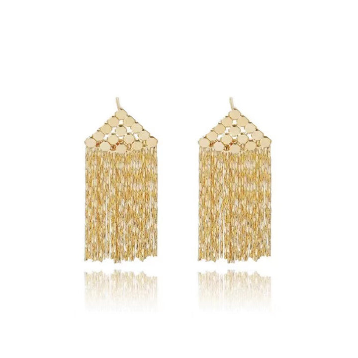 Light Luxury Small Simple Metal Tassel Earrings – Small Gift Ideas — 1