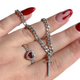 Ruby Bracelet Love Heart-shaped Ring Hollow – Jewelry Gift Ideas — 5