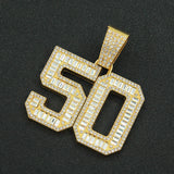 Mens Fashion Full Diamond Number 50 Pendant – Jewelry Gift Ideas — 4