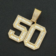 Mens Fashion Full Diamond Number 50 Pendant – Jewelry Gift Ideas — 4