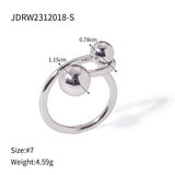 Spherical Personality Ring Female Gold Steel Size Ball – Gifts for Her — 8