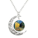 Van Gogh Starry Night Painting Moon Necklace – Jewelry Gift Ideas — 20