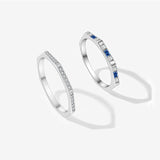 S925 Sterling Silver Stacked Ring Women's Simple – Gifts for Her — 9