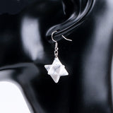 Natural Crystal Merkaba Star Carved Earrings – Stylish Gifts — 1