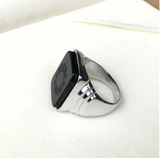 Black Onyx Men's Silver Ring – Gifts for Him — 5