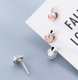 Circle love diamonds and small earrings – Gifts for Couples — 5