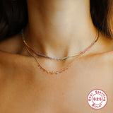 Sterling Silver Super Colored Diamond Collarbone – Jewelry Gift Ideas — 6