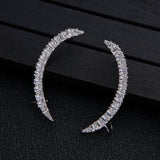 S925 Silver Needle Crescent Zircon Earrings – Birthday Gifts — 6