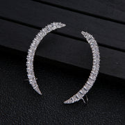 S925 Silver Needle Crescent Zircon Earrings – Birthday Gifts — 6
