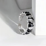 Cold Wind Dark Epoxy Folded Index Finger Ring – Jewelry Gift Ideas — 3
