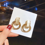 Silver Needle Opal Earrings Temperament Geometric – Stylish Gifts — 12