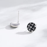 S925 Sterling Silver Round Black Dripping Stud – Stylish Gifts — 7