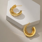 Fashion Women's Copper Twist Stud Earrings – Stylish Gifts — 5