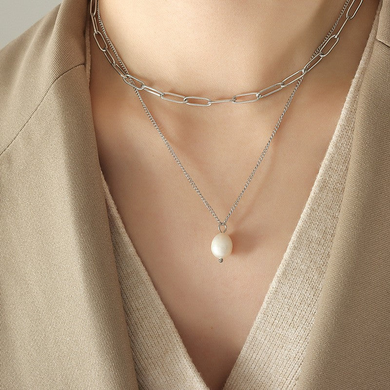 Trendy Cold Style Double-layer Pearl Pendant – Jewelry Gift Ideas — 1