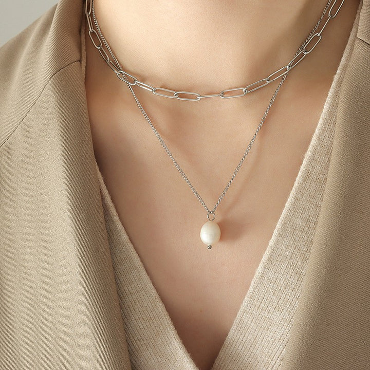 Trendy Cold Style Double-layer Pearl Pendant – Jewelry Gift Ideas — 1
