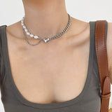 Women's Pearl Splicing Love Necklace – Jewelry Gift Ideas — 4