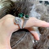 Fashion Women's Malachite Green Zircon Ring – Stylish Gifts — 3