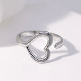 Titanium Steel Ring Female Leaf Love Shape – Gifts for Her — 9
