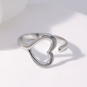 Titanium Steel Ring Female Leaf Love Shape – Gifts for Her — 9