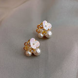 Summer Petal Pearl New Net Red Temperament Earrings – Surprise Gifts — 4