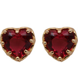 Sterling Silver Peach Heart Love Stud Earrings Red – Gifts for Couples — 7