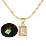 26 Letter Square Necklace Colorful Shell Luminous – Jewelry Gift Ideas — 20
