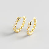 Vintage Screw Pattern Earrings Gold-plated Zircon – Gifts for Her — 2
