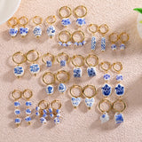 Vintage Hand Painted Blue And White Ceramic Beaded – Stylish Gifts — 1