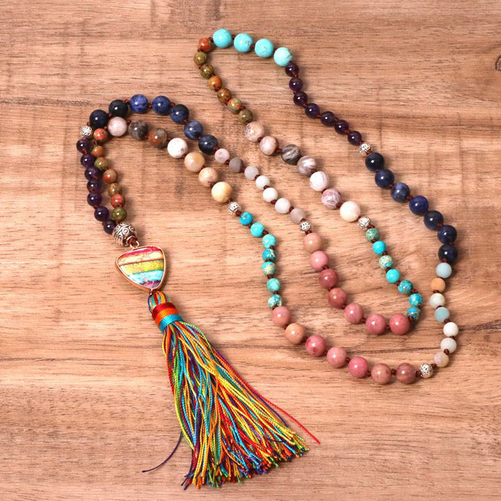 Women's Boho Colorful Stone Pendant Tassel – Jewelry Gift Ideas — 1