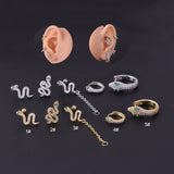 Fine Rod Stainless Steel Green Eyes Zircon Snake Ear – Stylish Gifts — 5