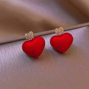 Red Petals Elegant High Sense New Year Earrings – Holiday Gift Ideas — 3