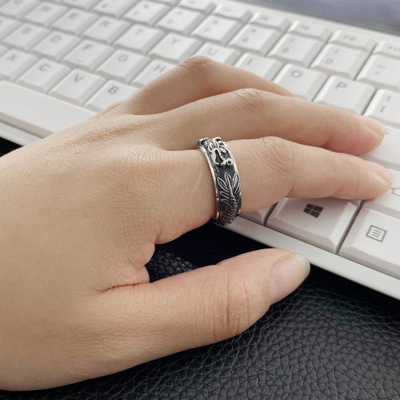 High End Atmosphere Retro T-Rex Ring Titanium – Unique Gift Ideas — 1