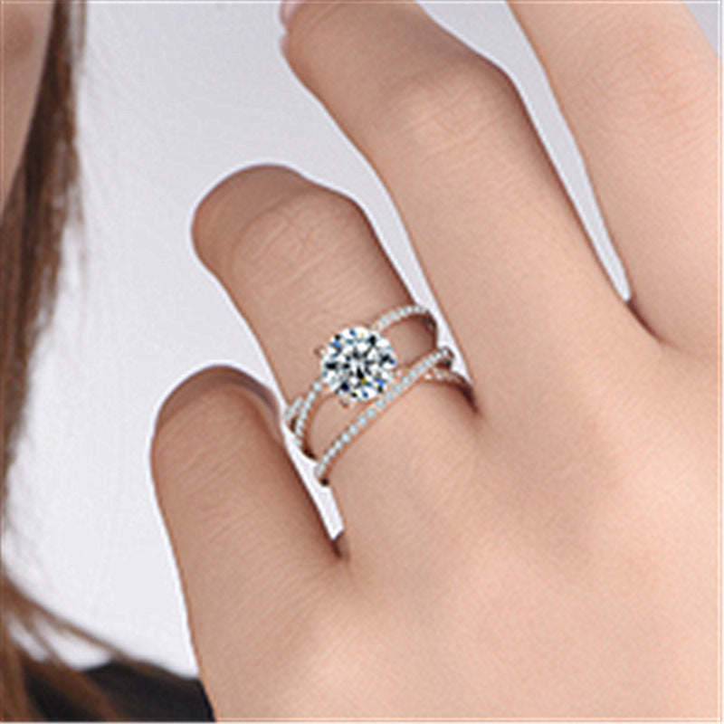 Wrapped Four-Claw Diamond Ring 18k Rose Gold Plated – Meaningful Gifts — 1
