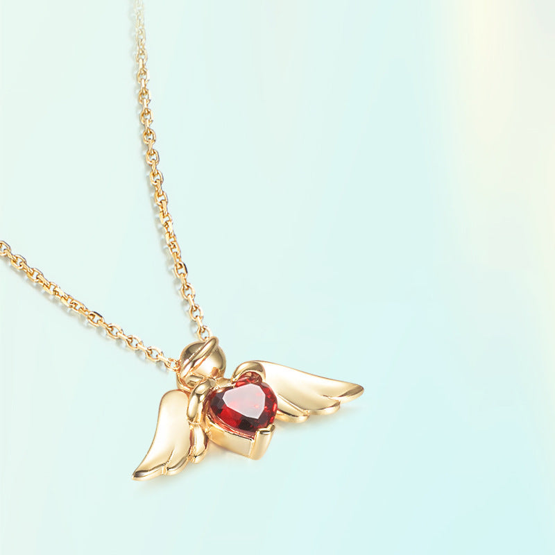 Little Angel Pendant Versatile Garnet Clavicle – Jewelry Gift Ideas — 1