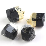 Natural Black Tourmaline Rough Unshaped Pendant – Jewelry Gift Ideas — 1
