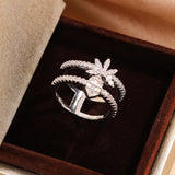 Fashion Ins Style Flower Ring Pt950 Water Drop Pear – Stylish Gifts — 3