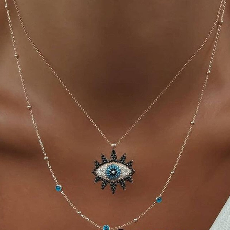 Fashion Retro Diamond Devil's Eye Necklace – Jewelry Gift Ideas — 1