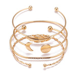 Creative Fashion Moon Round Leaf Inlaid Brick Bracelet – Stylish Gifts — 2