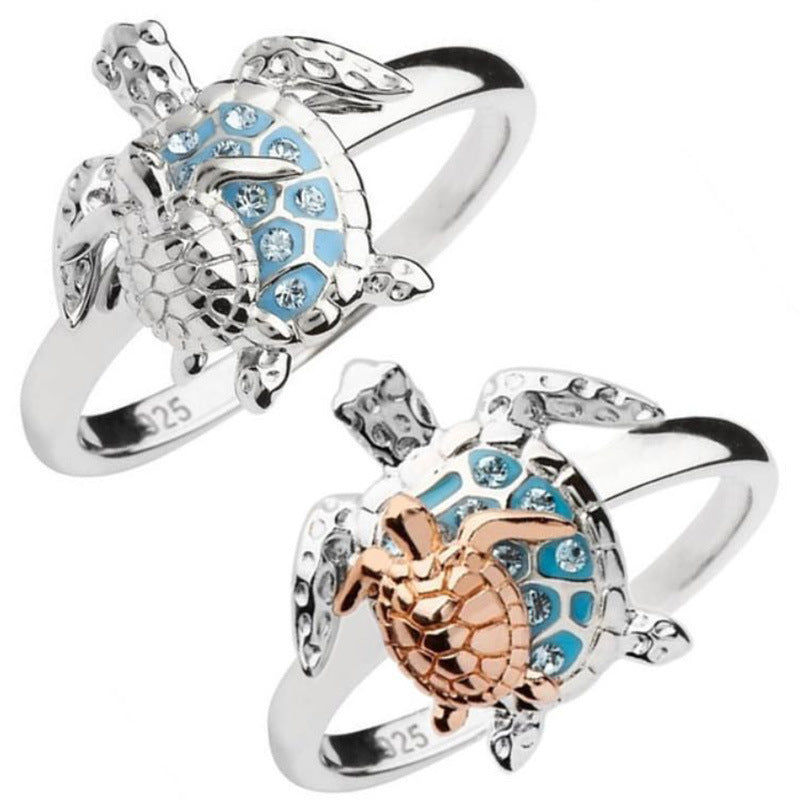 Women's Sterling Silver Turtle Shape Ring – Gifts for Her — 1