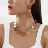 Geometric Candy Clavicle Necklace And Earrings – Jewelry Gift Ideas — 4