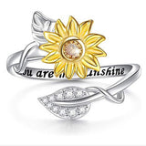 Gold And Silver Two-tone Sunflower Flower Ring – Meaningful Gifts — 8