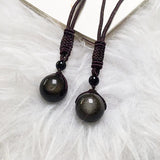 Crystal Natural Obsidian Single Bead Pendant – Jewelry Gift Ideas — 2