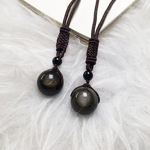 Crystal Natural Obsidian Single Bead Pendant – Jewelry Gift Ideas — 2
