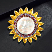 Heavy Industry Sun Smiley Face Brooch Alloy Baroque – Stylish Gifts — 6