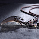 Natural Icy Obsidian Wolf Tooth Pendant Men's – Jewelry Gift Ideas — 3