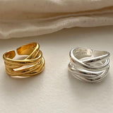 Irregular Highlight Line Crossing Ring – Everyday Gifts — 6