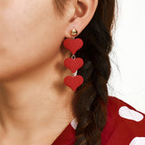 Earrings Personality Exaggerated Red Heart Long – Stylish Gifts — 1