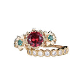 Flower Ring Gold-plated Inlaid Red – Useful Gifts — 4