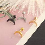 Simple Men's Earrings Round Moonlight Earbone Nail – Gifts for Him — 8